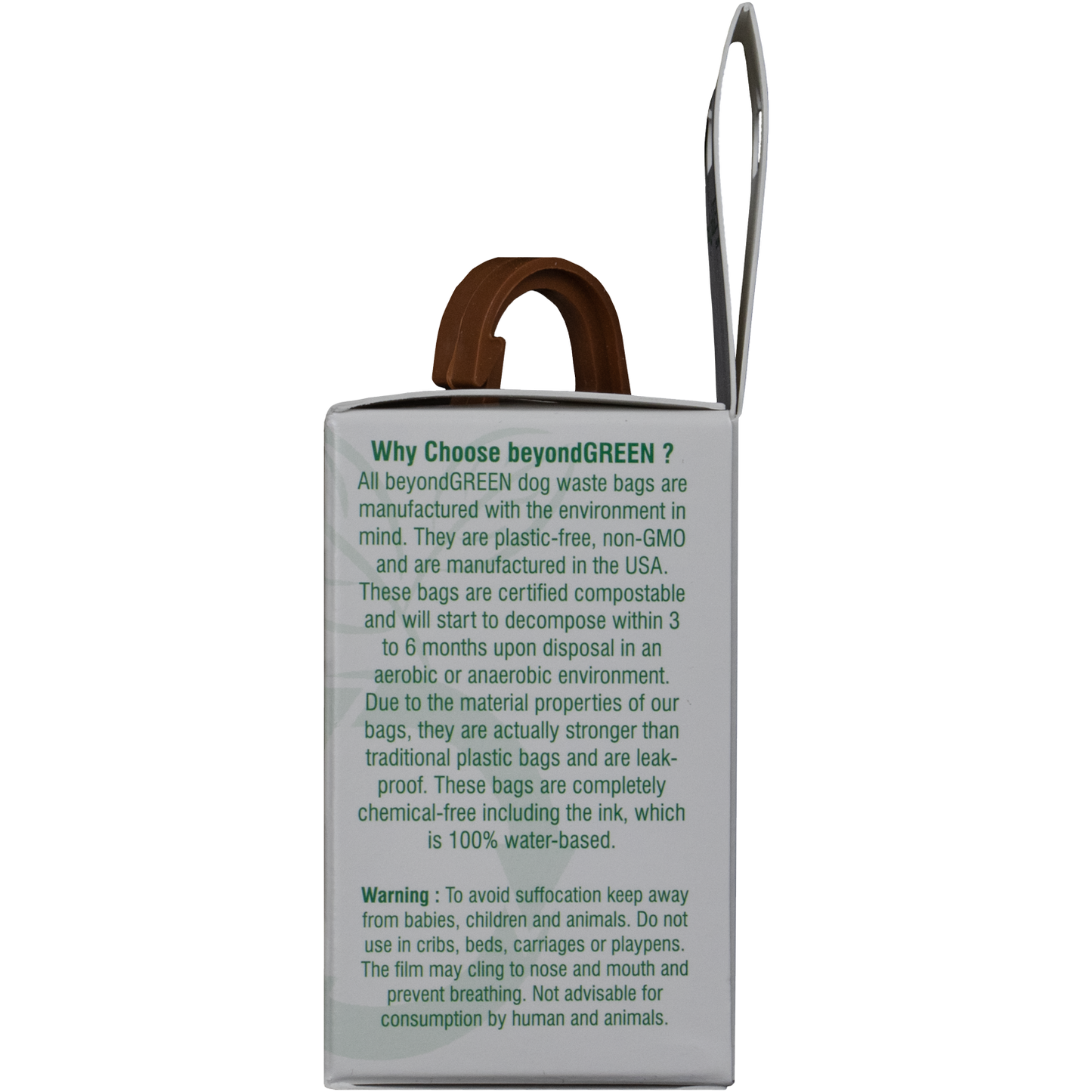 beyondGREEN Dog Waste Bag Leash Dispenser – Clip-On Holder for Standard Rolls – Durable, Portable, Made in USA