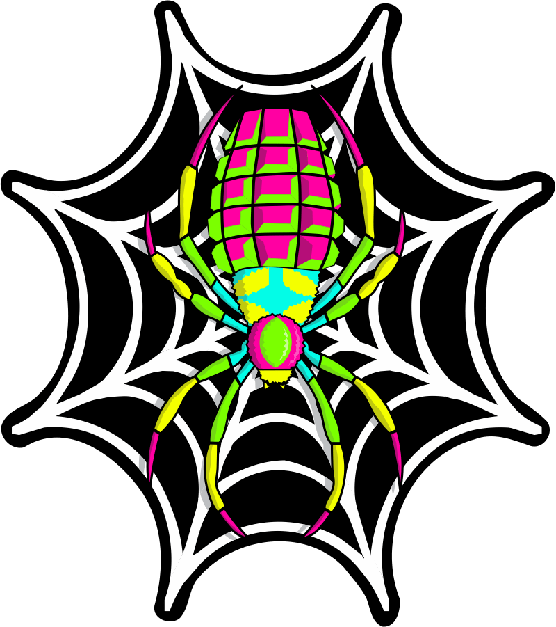 STICKER - Charlotte's Spider Web - Amp Up Your Wardrobe with an Trippy, Eye-Catching Fluorescent Thread Magic - 3"