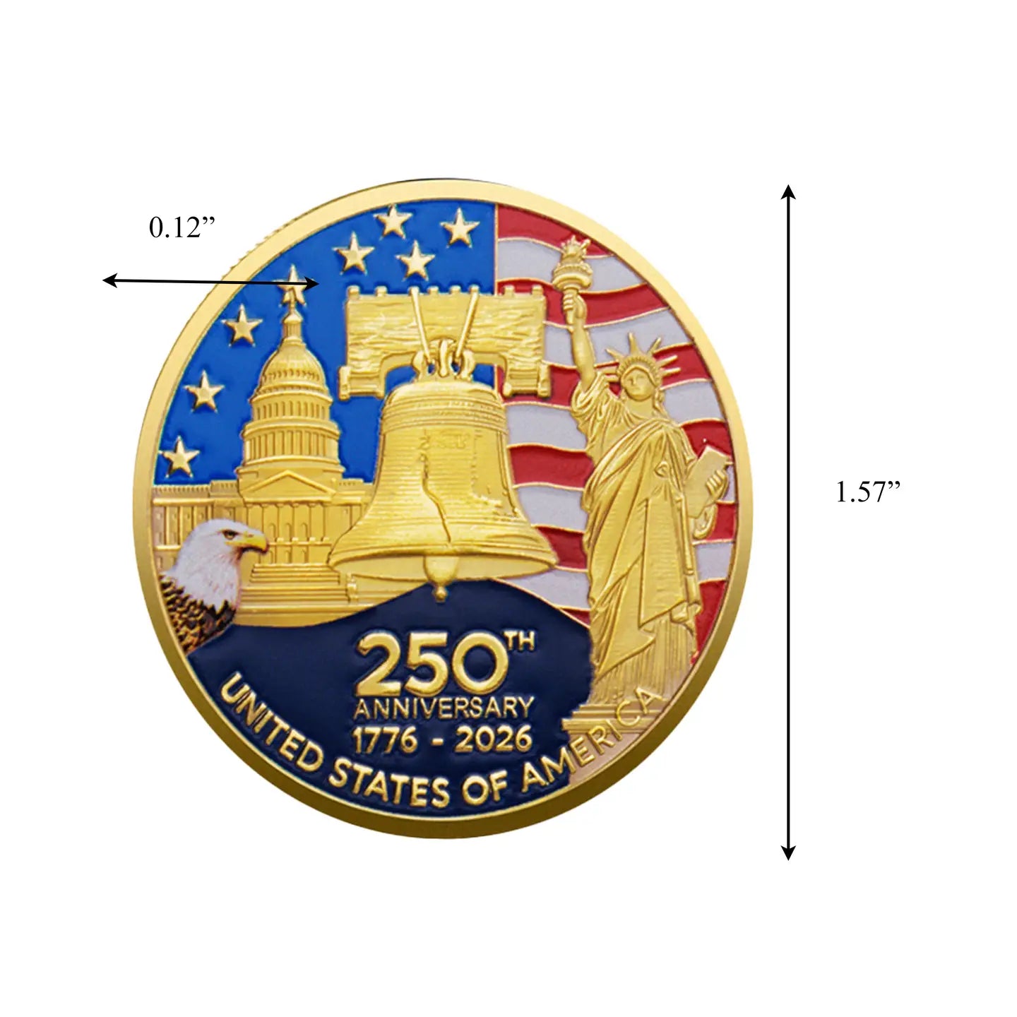 Independence 250th Anniversary of the USA Gold Plated Coin