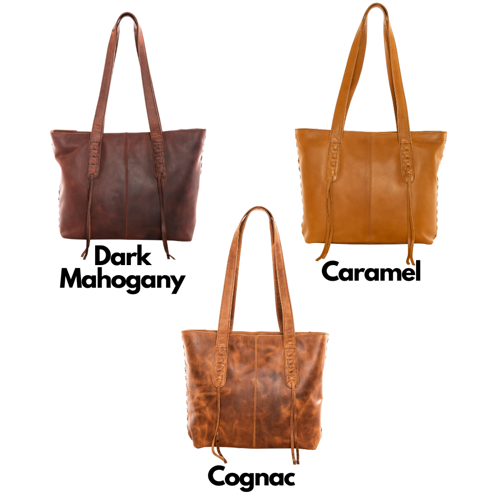 Concealed Carry Reagan Medium Leather Tote by Lady Conceal