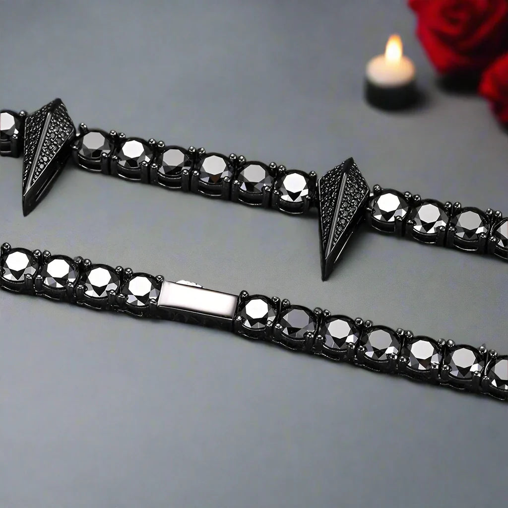 5mm Black Diamond Option Gothic Necklace