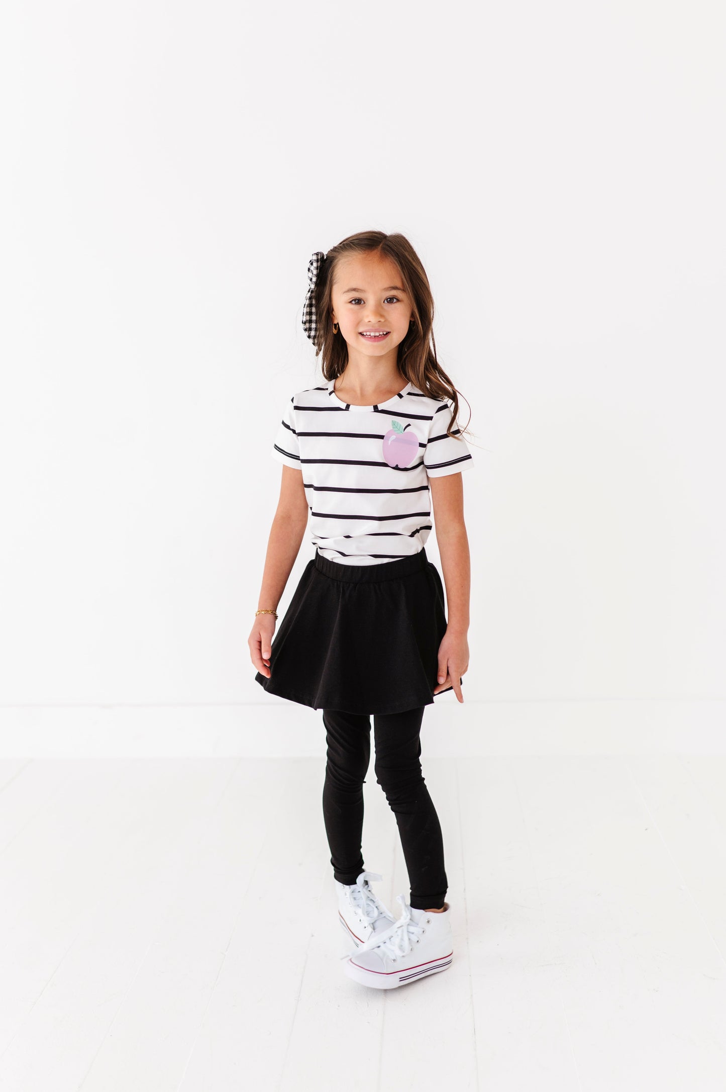 Black Skirted Slim Leggings