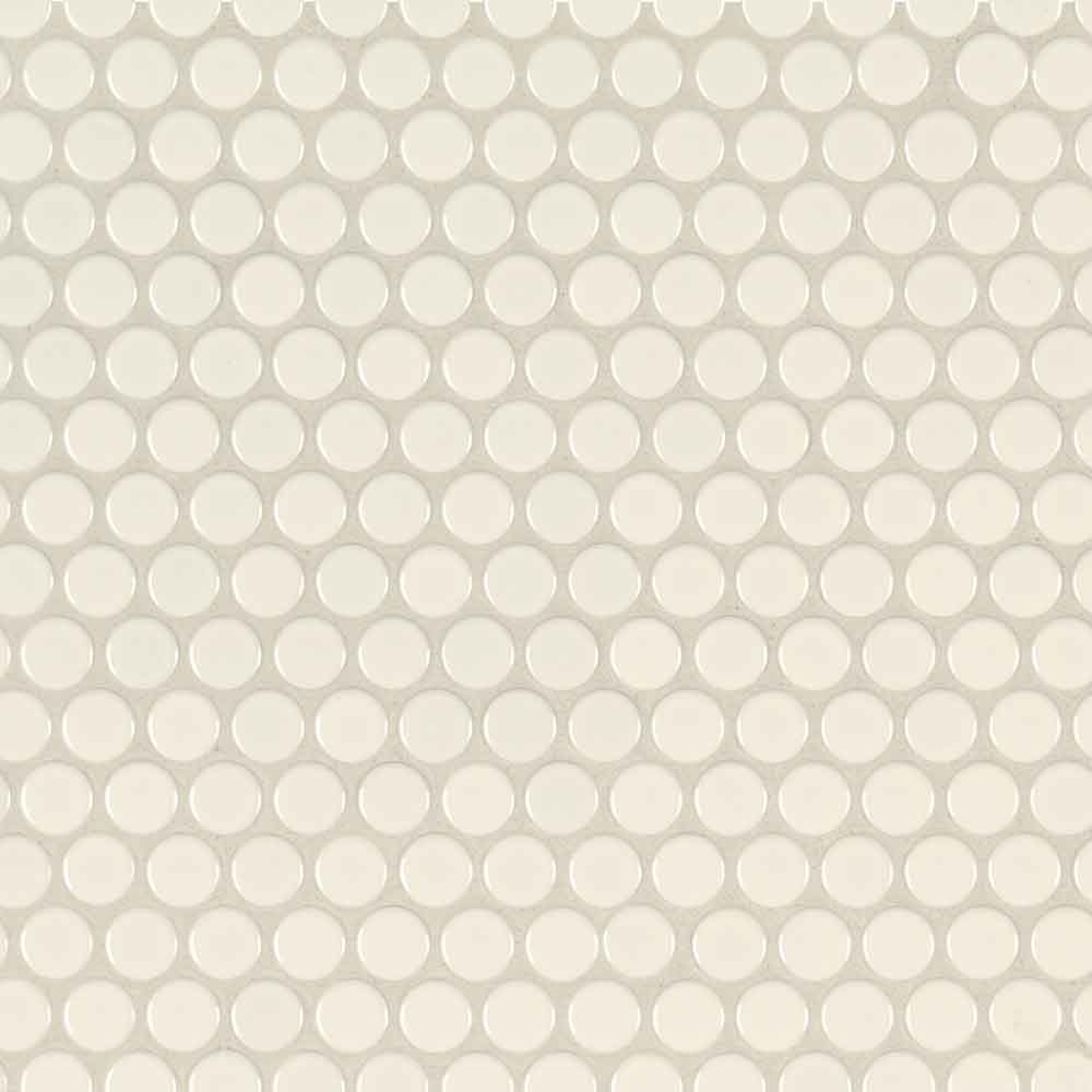 Almond Penny Round 11.57"x12.4" Glossy Porcelain Mesh-Mounted Mosaic Tile - MSI Collection