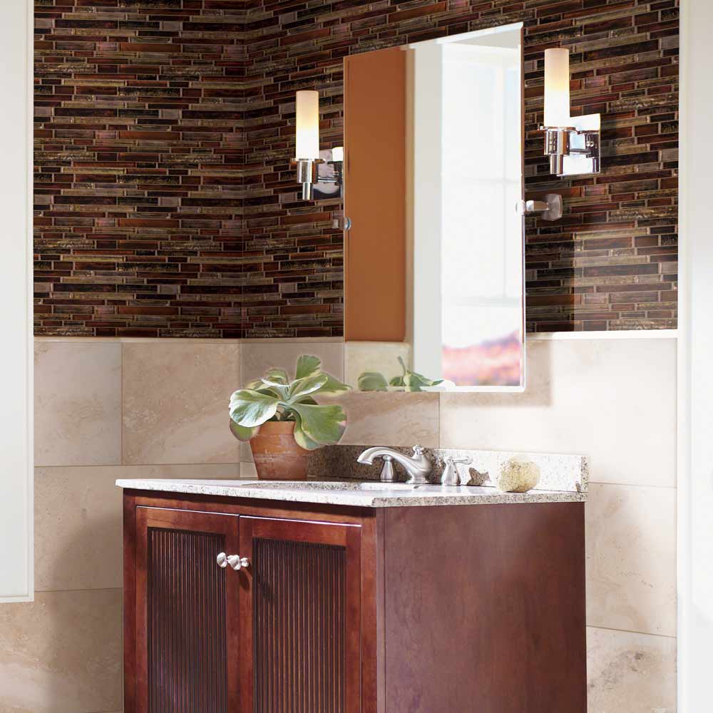 Artista Interlocking 11.81" x 11.81" Glass Mesh-Mounted Mosaic Wall Tile Pattern-MSI Collection