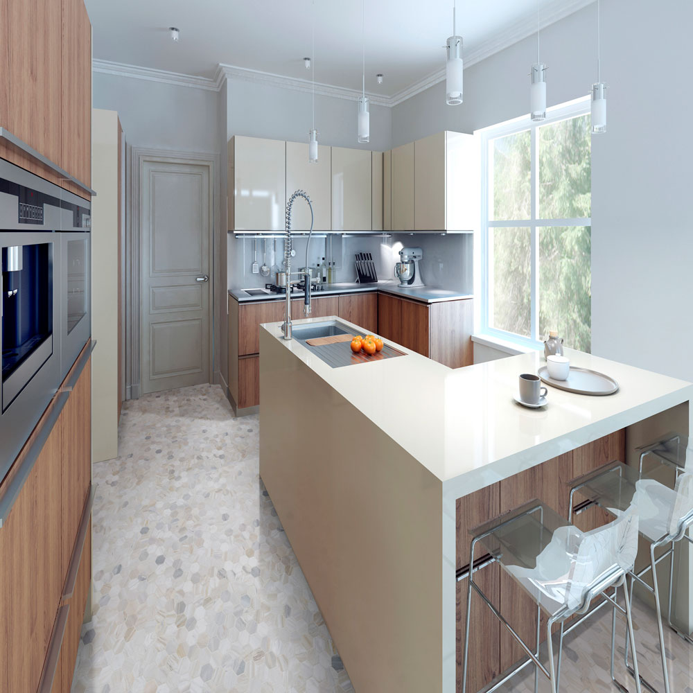 Athena Gold 12"x11.3" Marble 2" Hexagon Honed Mesh Mounted Mosaic Tile - MSI Collection