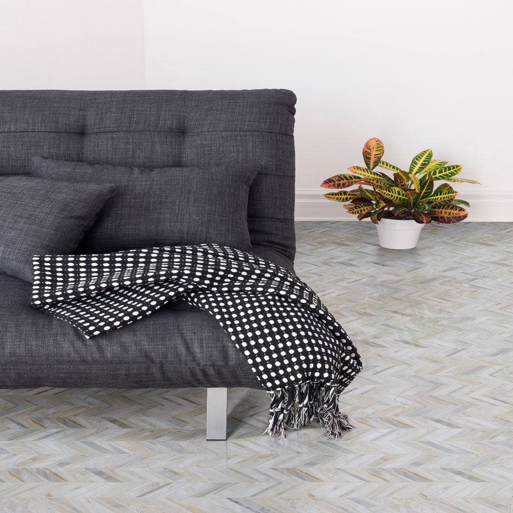 Athena Gold Chevron 11.81"x11.81" Honed Marble Mesh Mounted Mosaic Tile - MSI Collection