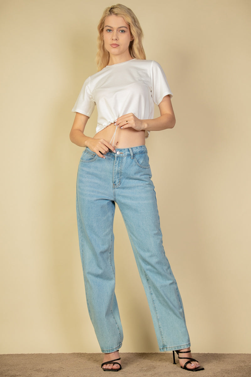 French Terry Toggle Drawstring Crop Top (CAPELLA)