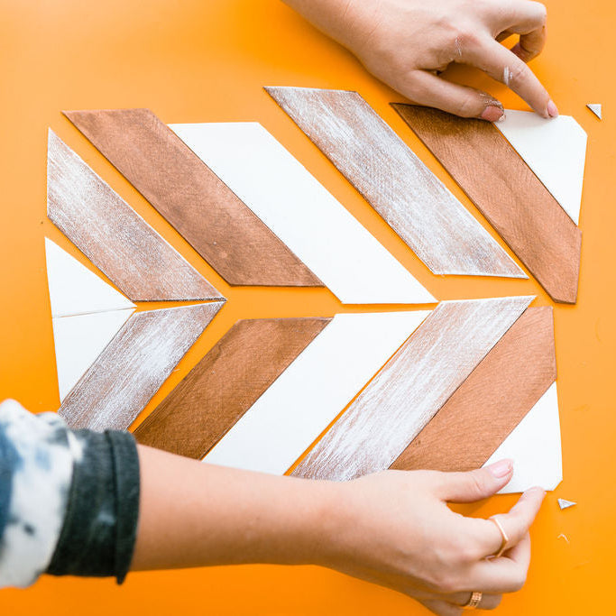 Chevron Wood Tray Kit