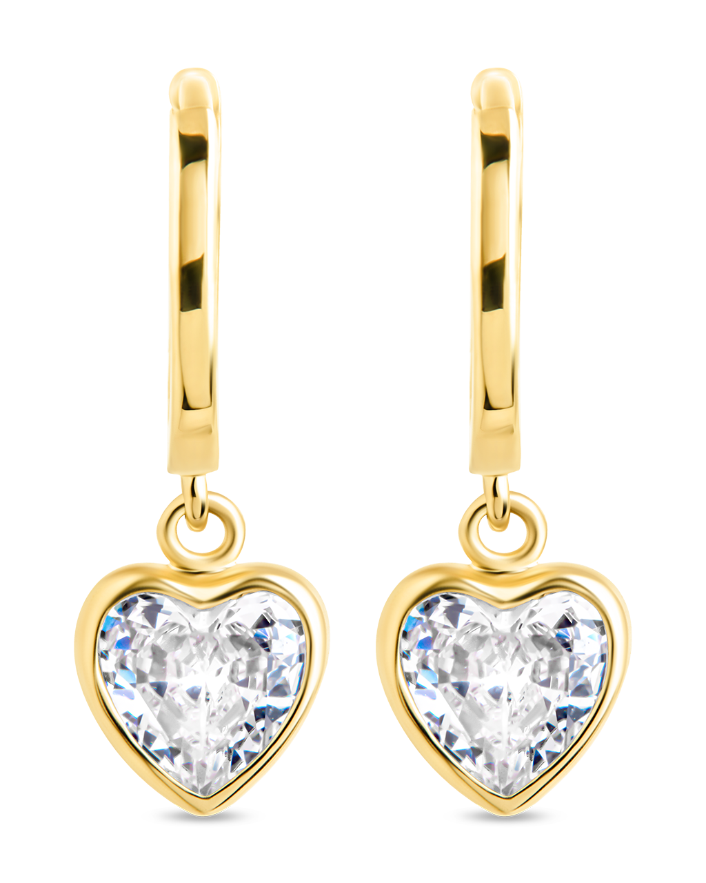 Sterling Silver Lizzy CZ Heart Drop Earrings