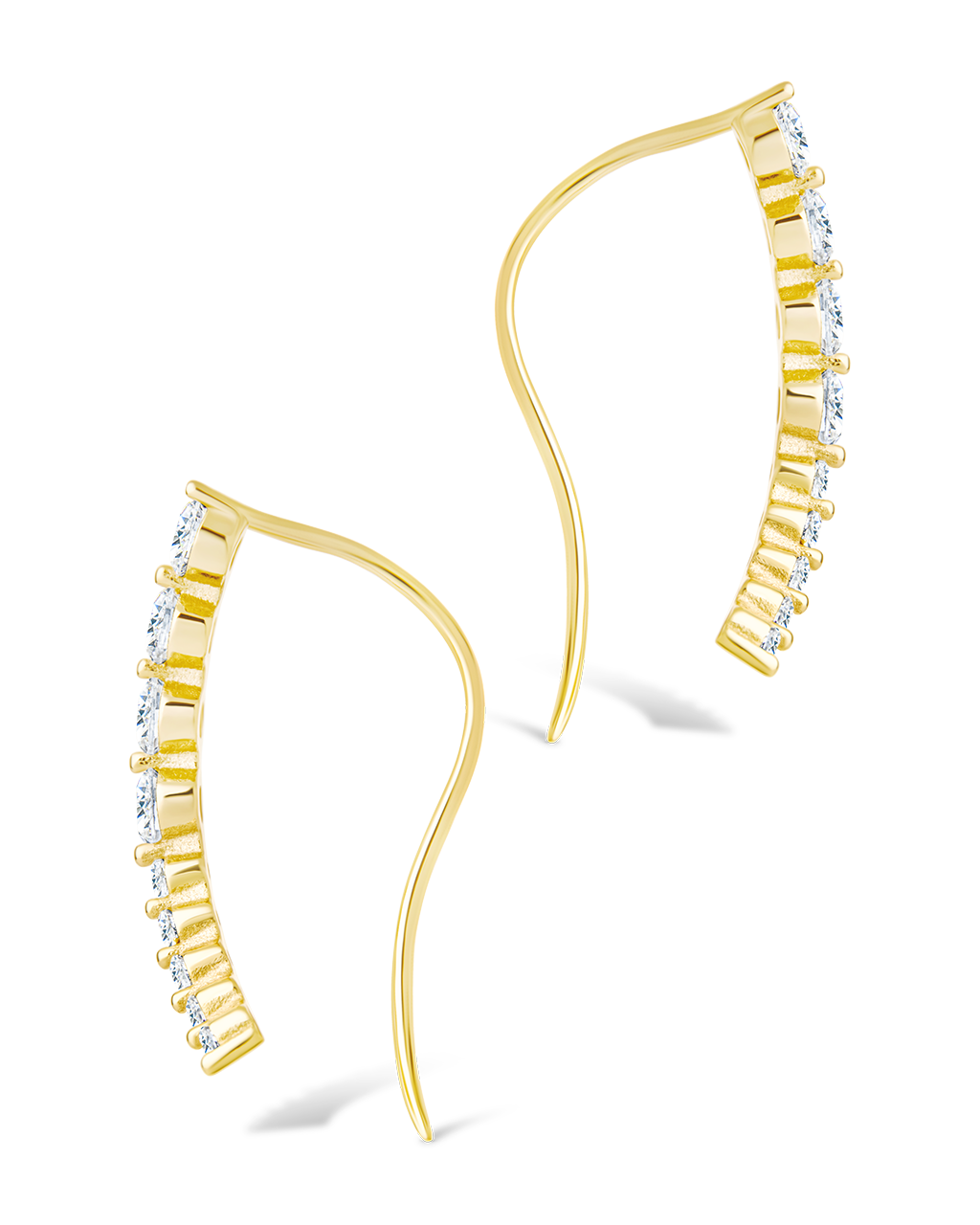 Sterling Silver Brilliant Round CZ Crawlers