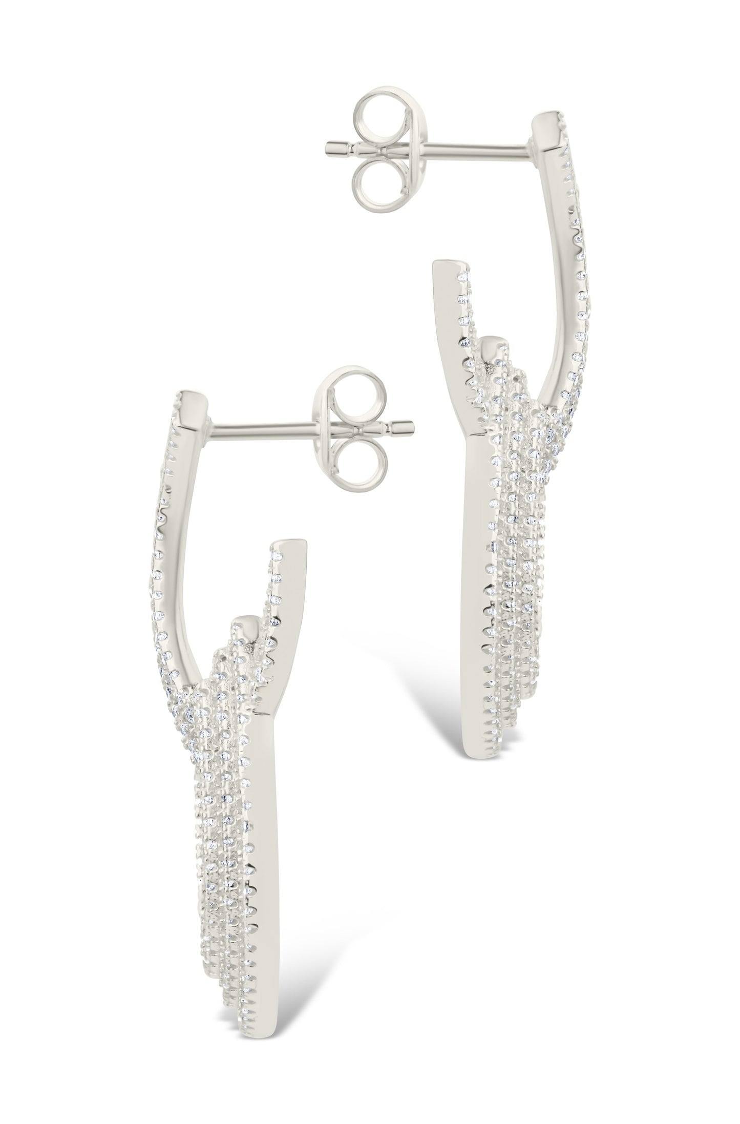 Lilah CZ Interlocking Drop Stud Earrings