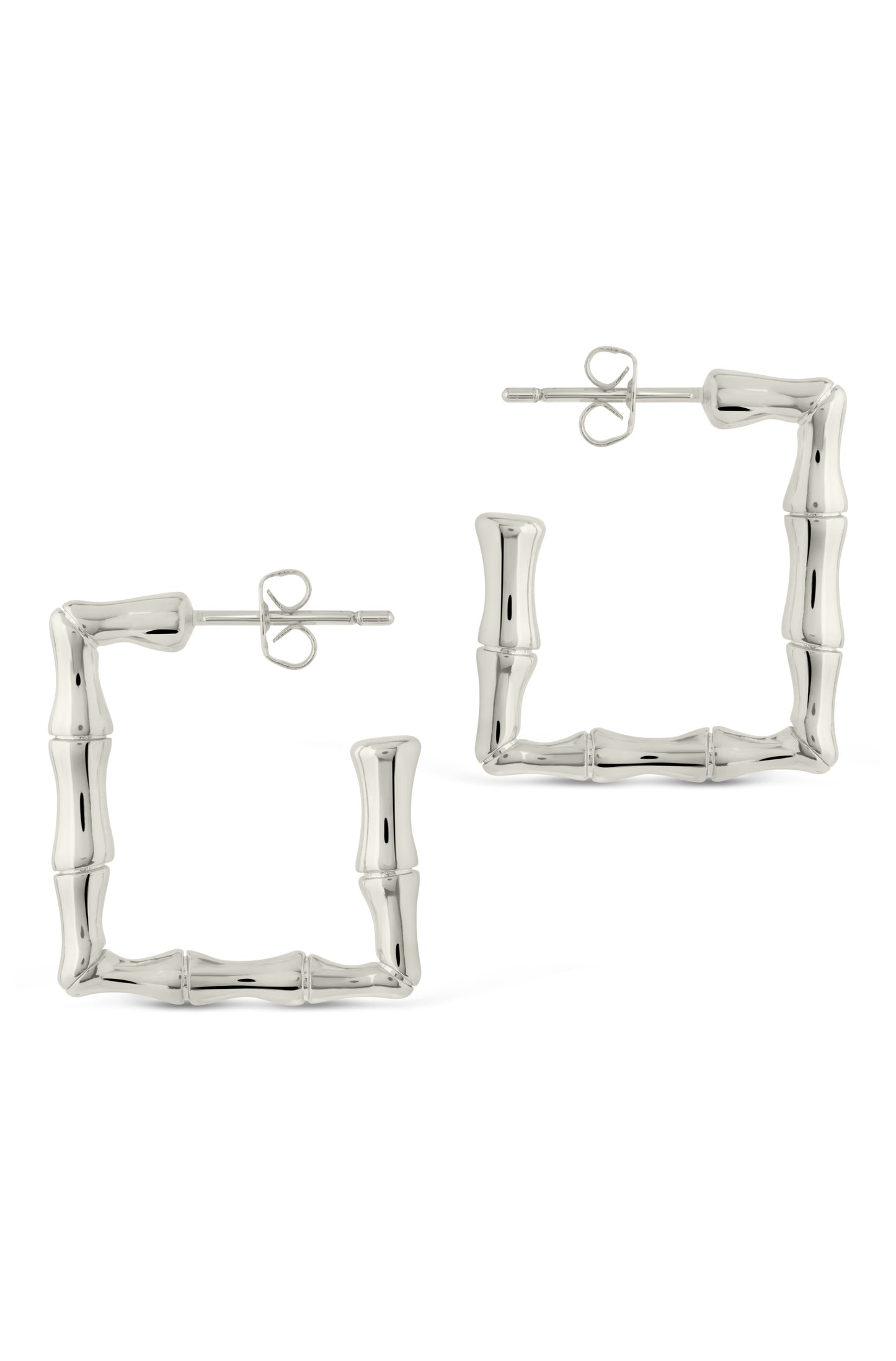 Bamboo Rectangular Hoop Earrings