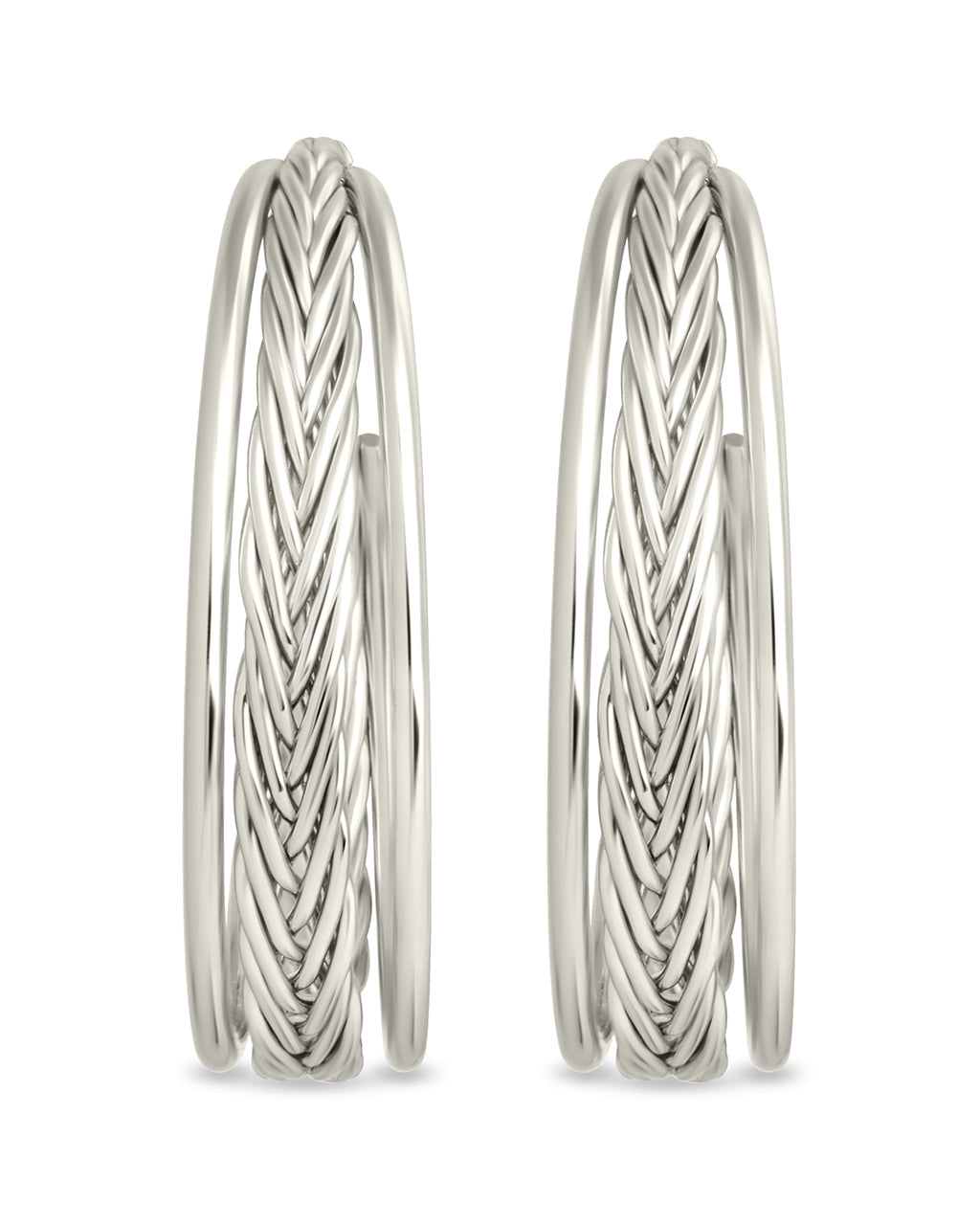 Corinne Textured Braided Hoop Earrings