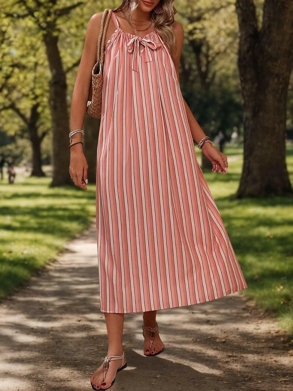 Dresses Trendsi Elegant striped midi dress