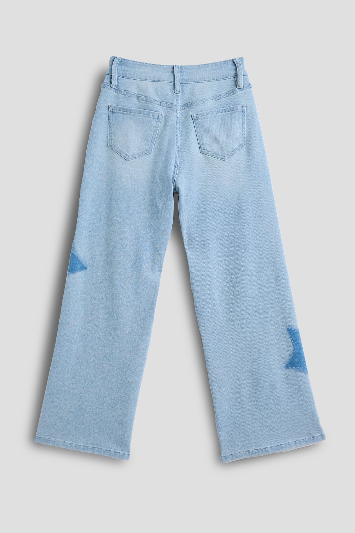 Girls Star Patchwork Wide Leg Jeans