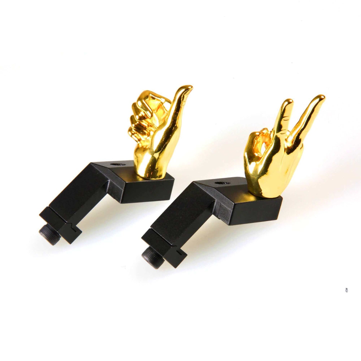 Golden Color Novelty Finger Iron Sight Set - Offset 45 Degree (V Hand & Thumbs Up)