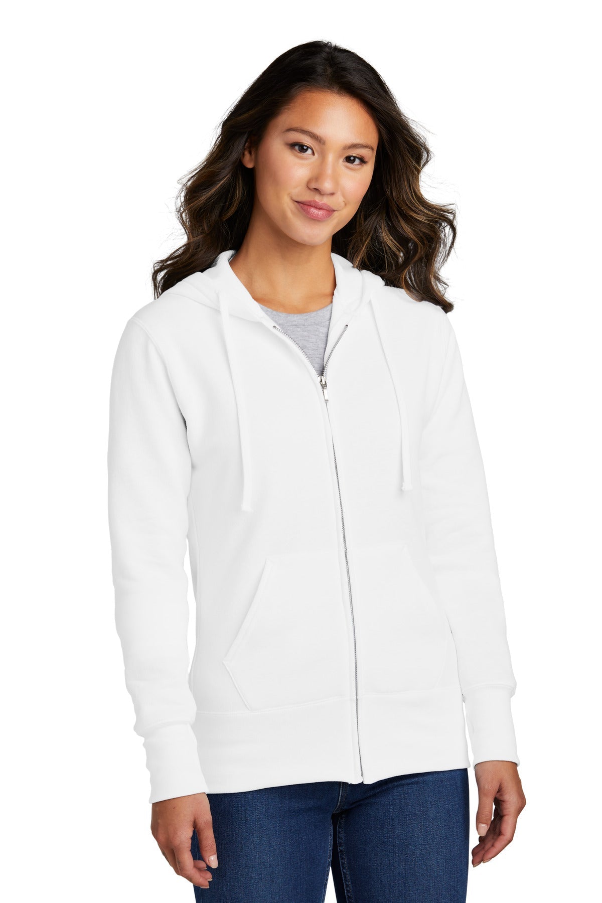 Custom Embroidered - Port & Company® Women's Core Fleece Full-Zip Hooded Sweatshirt. LPC78ZH