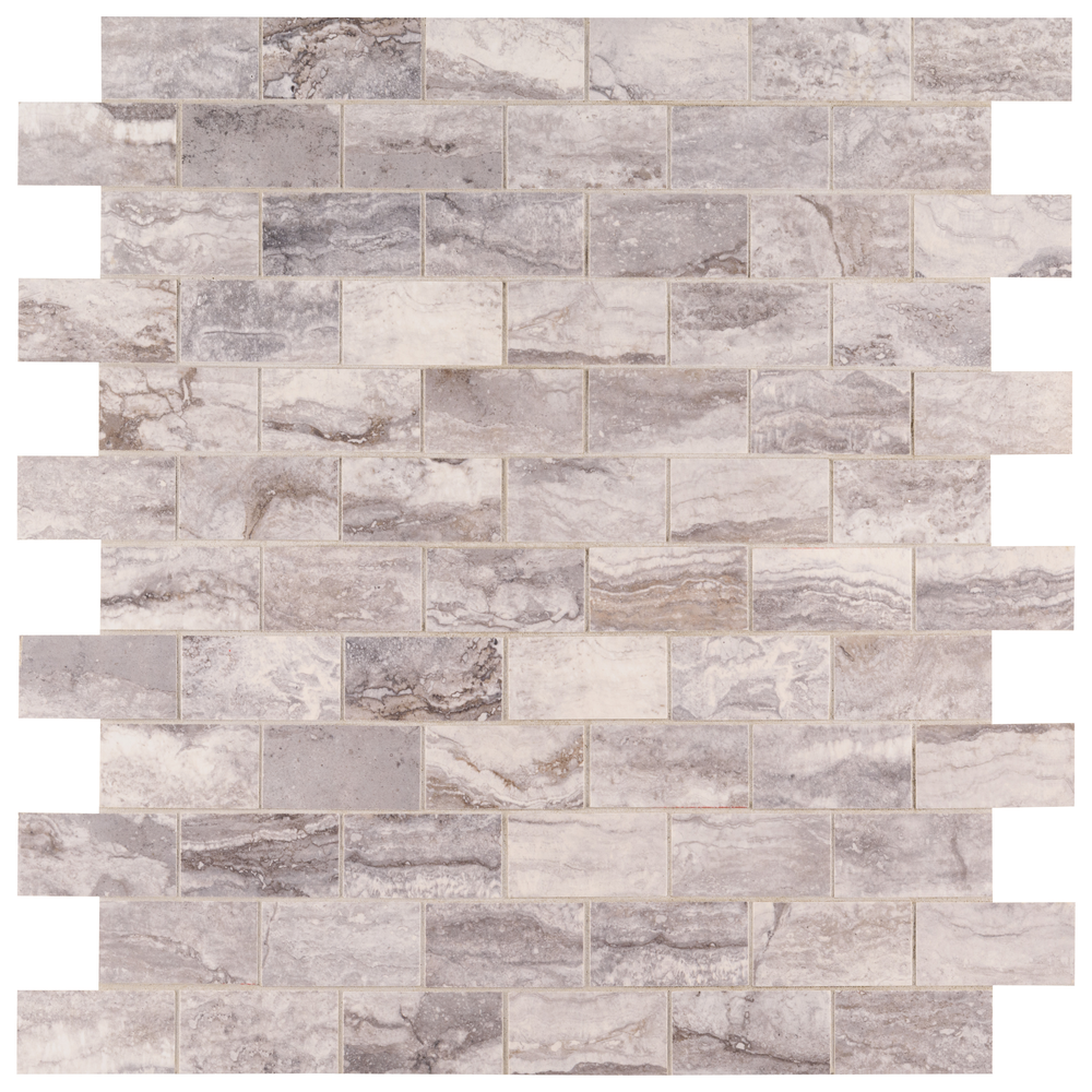 Bernini Carbone 12"x12" Polished Porcelain Mesh-Mounted Mosaic Tile - MSI Collection