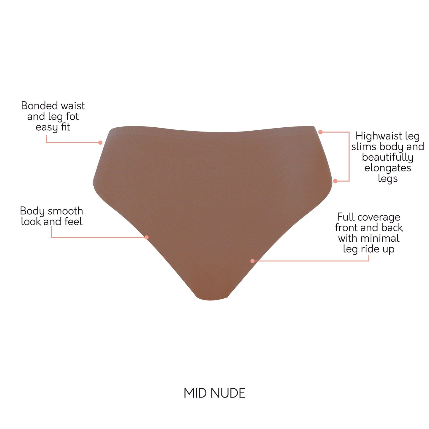 PARFAIT Bonded French Cut PP5031 Body Smoothing Panties with No Visible Panty Lines - Mid Nude