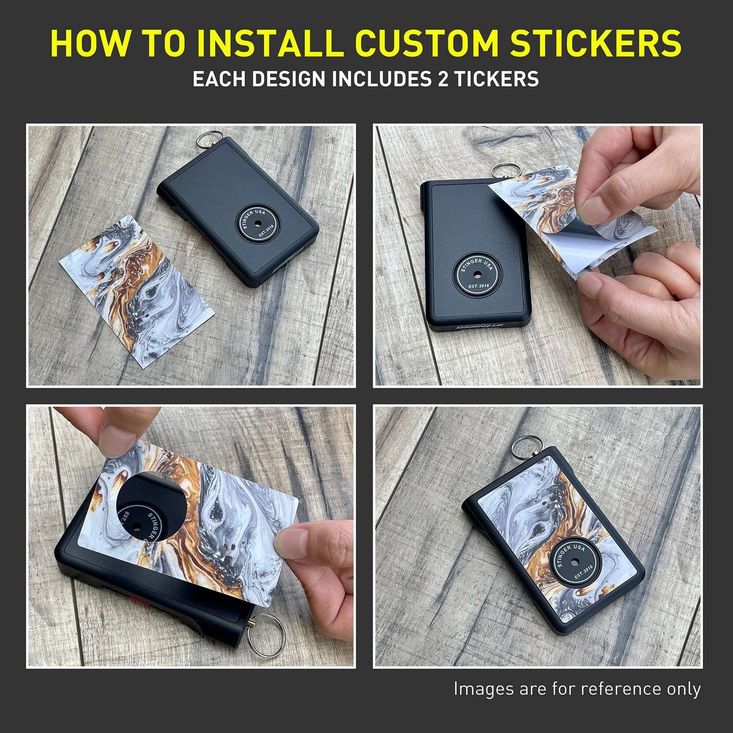 Stinger Minimalist Wallet, Card Holder, Safety Wallet with Personal Alarm, Multi-functional Tool, and Magnifier (Black Carbon Fiber)