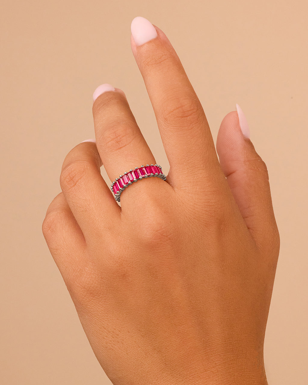 Caroline Rainbow CZ Eternity Band Ring