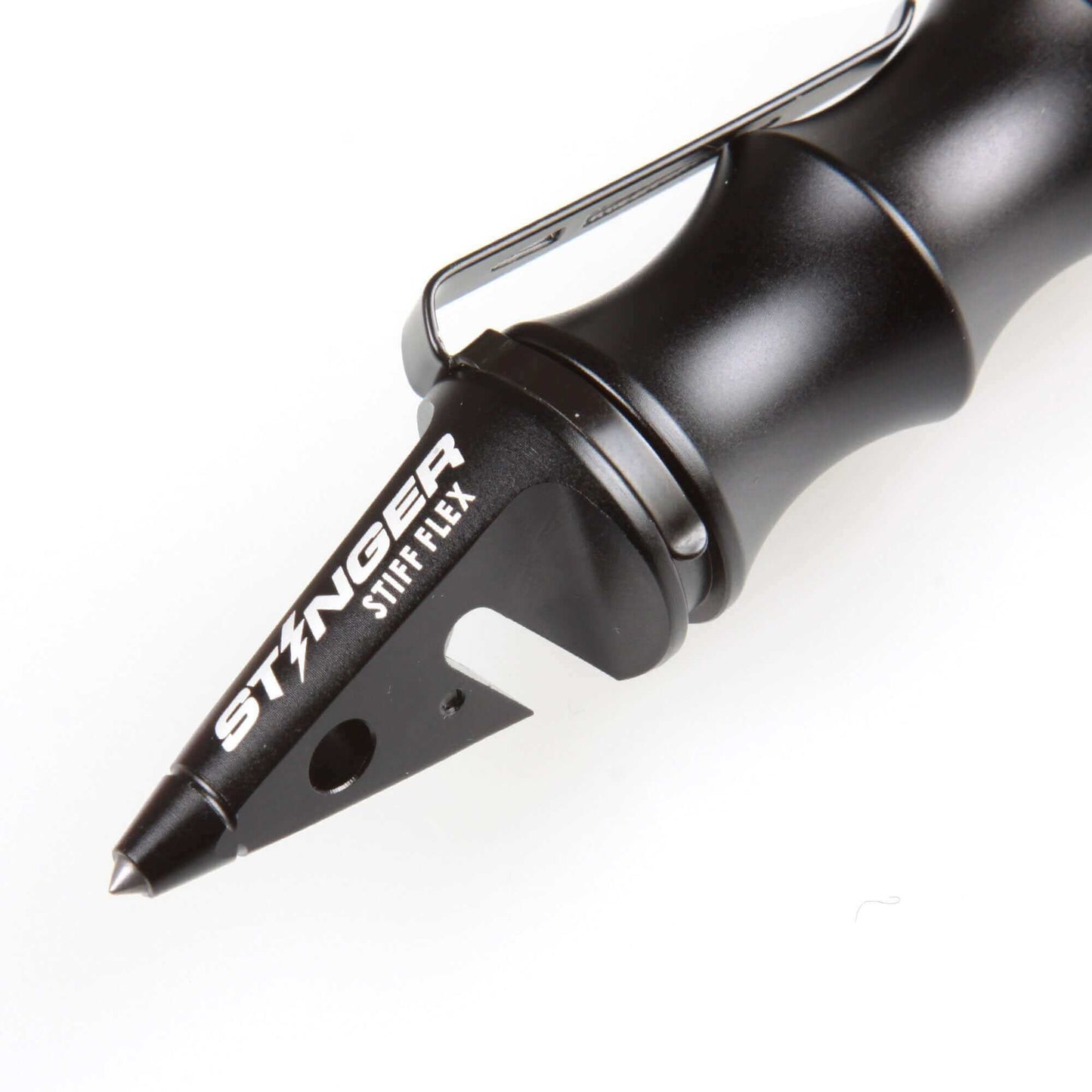 Stinger Whip Car Emergency Tool with Seat Belt Cutter and Window Breaker (Stiff Flex Edition, Black)