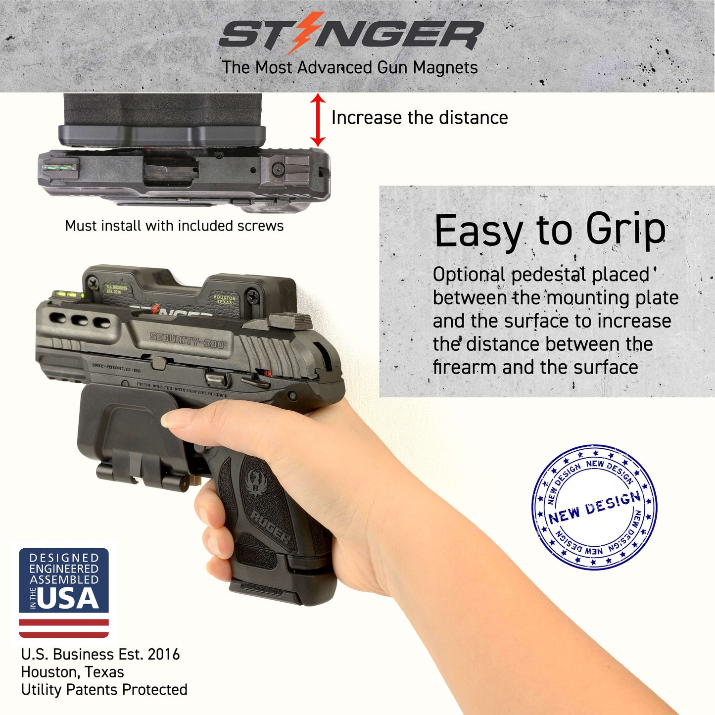 Spacer Pad for Stinger M1 Magnetic Gun Mount (2pcs)