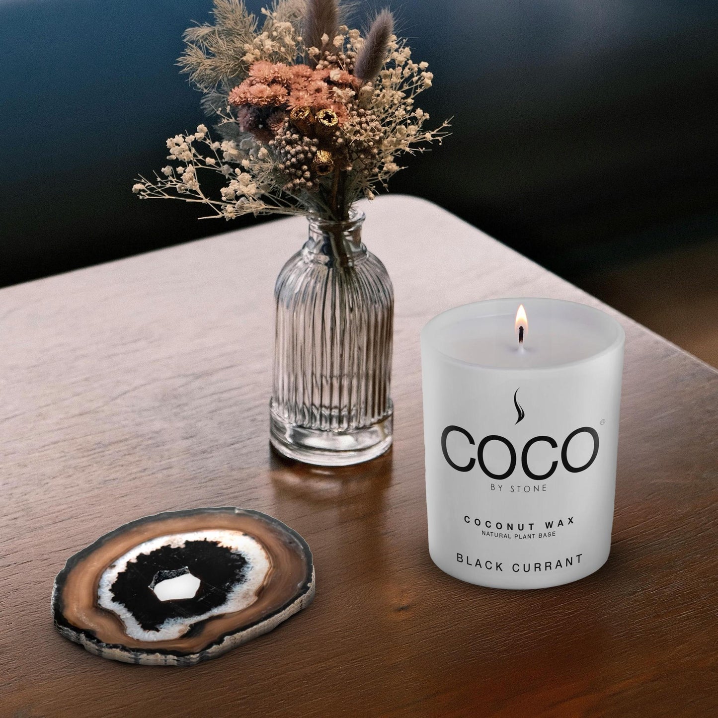 Black Currant Natural Coconut Apricot Wax Candle