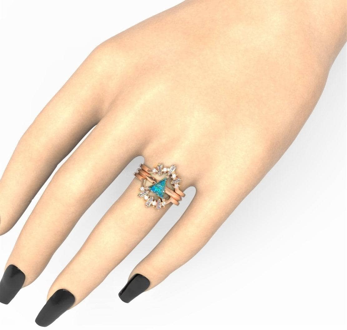 Alchemist 3 Piece Ring Set (Women)- 14k Rose Gold Video Game Inspired Rings