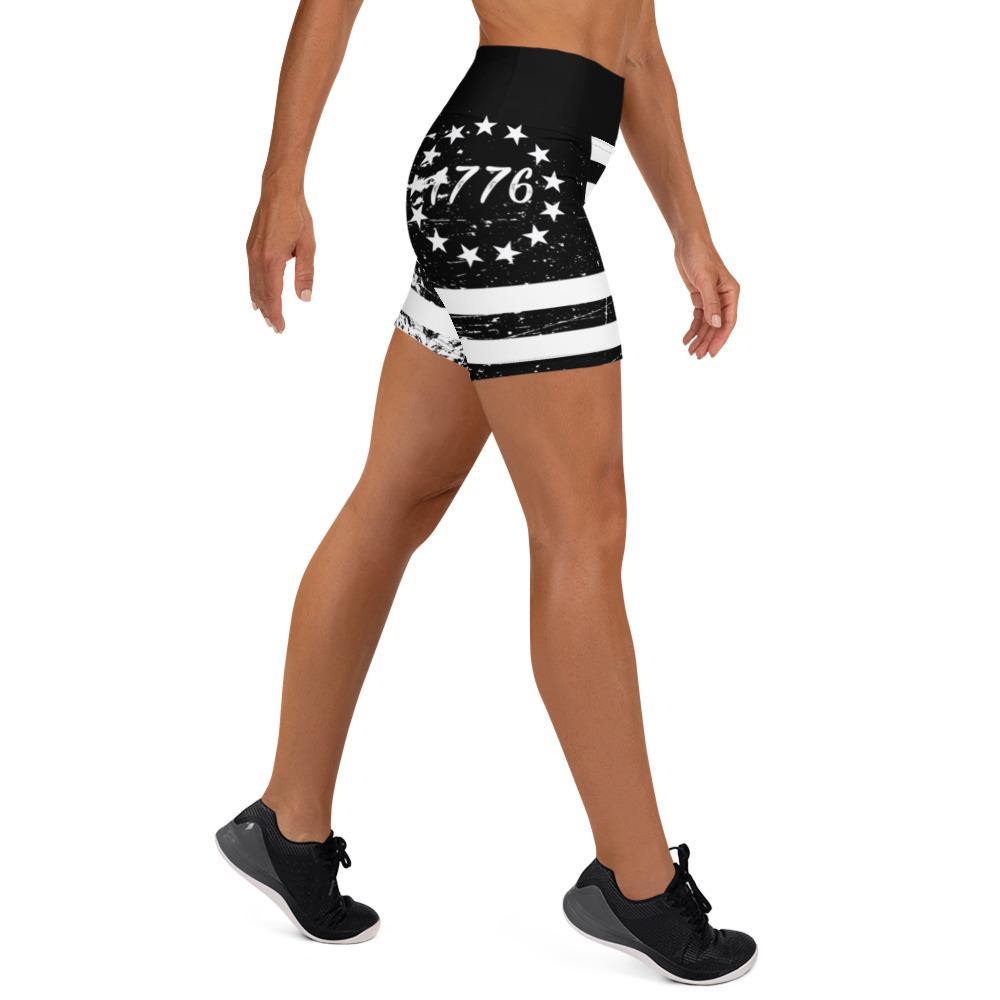 Betsy Ross 13 Star 1776 Flag Yoga Shorts
