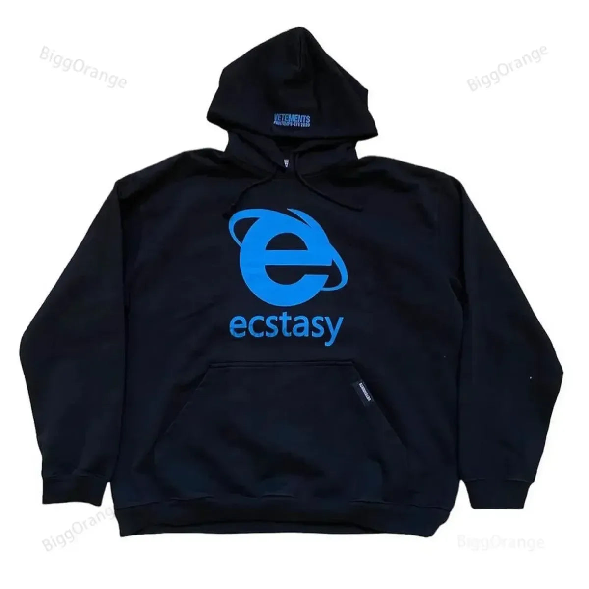 Ecstasy Print Oversized Hoodie - Harajuku Streetwear Pullover for Men & Women