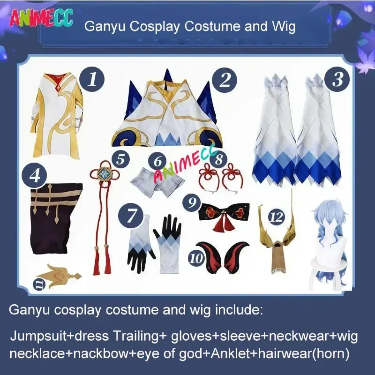 Genshin Impact Ganyu Cosplay Costume