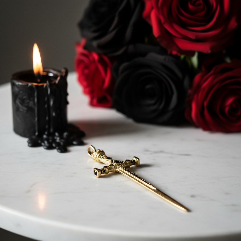 Gothic European Option Sword & Knight Skull with Crown Pendants