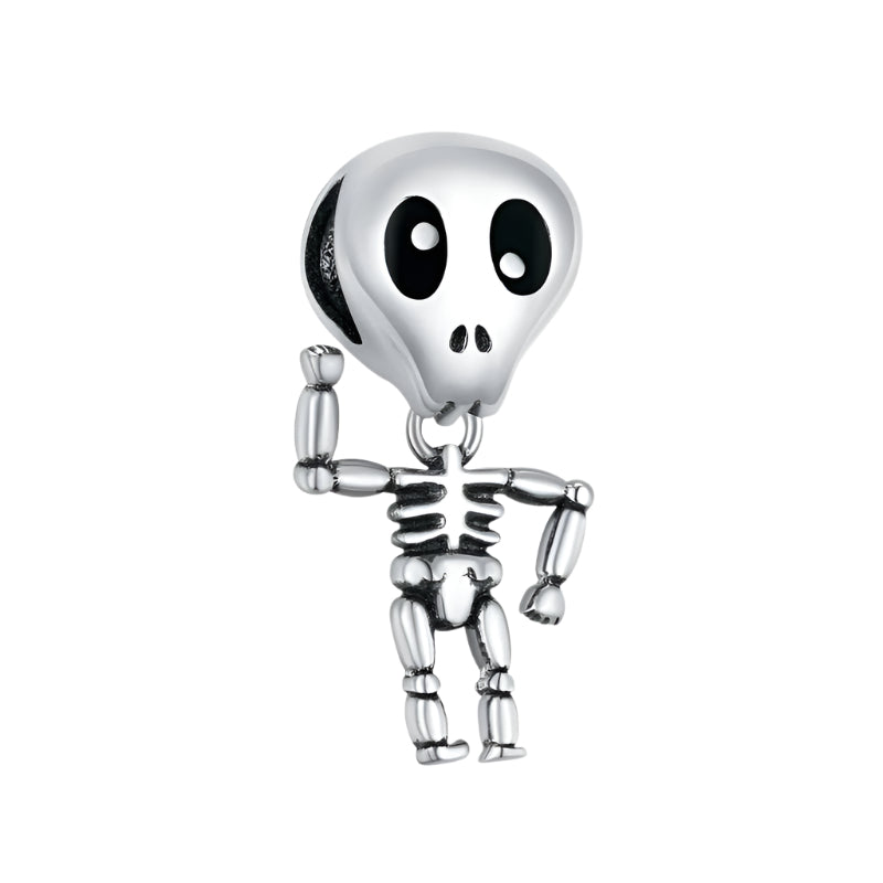 Gothic Hollow Skull and Cobweb Charms