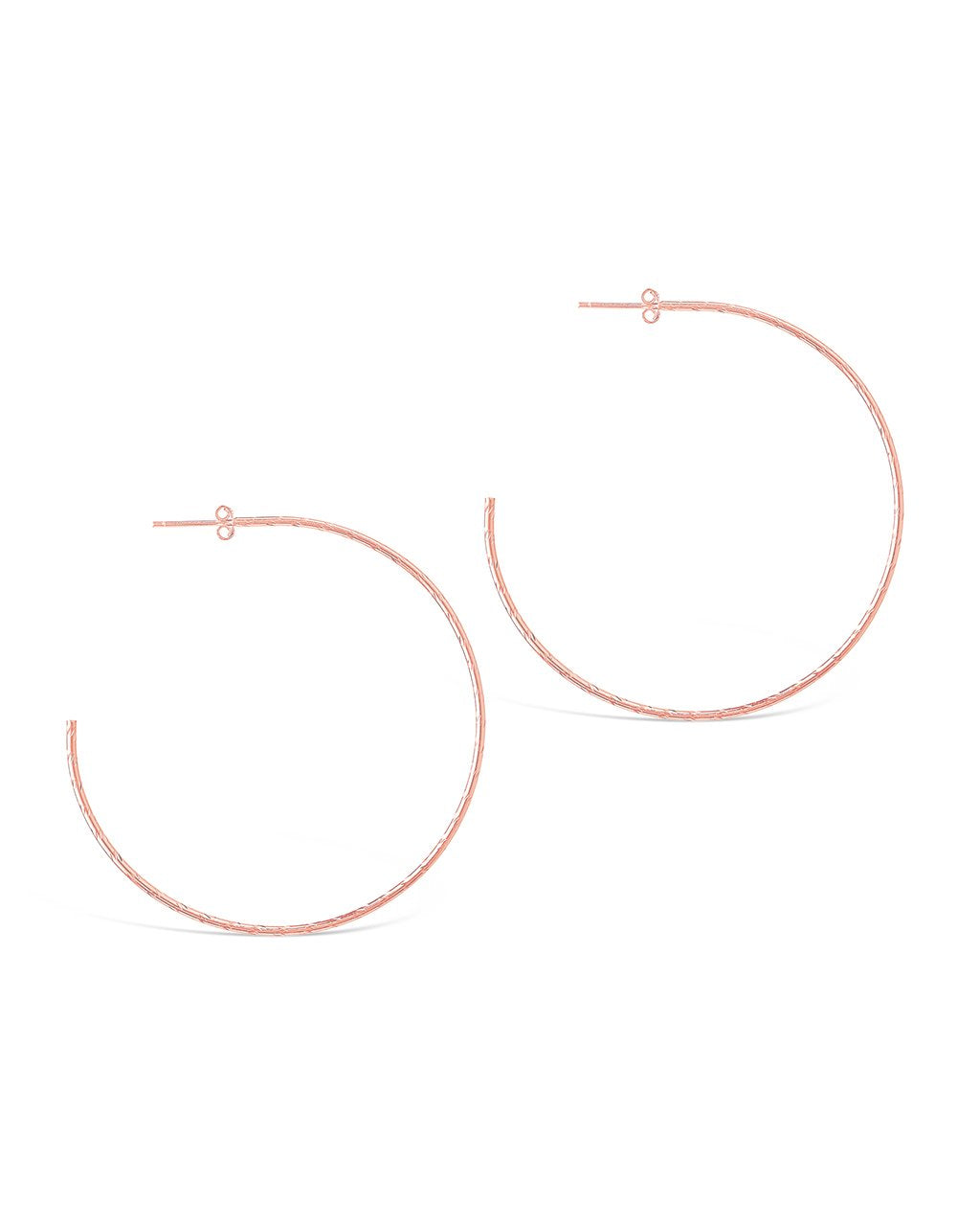 Sterling Silver Textured Hoops