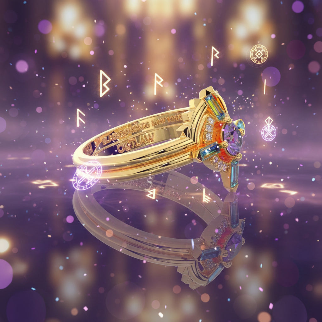 Outlaw's Ring Set- 14k Yellow Gold Video Game Inspired Rings