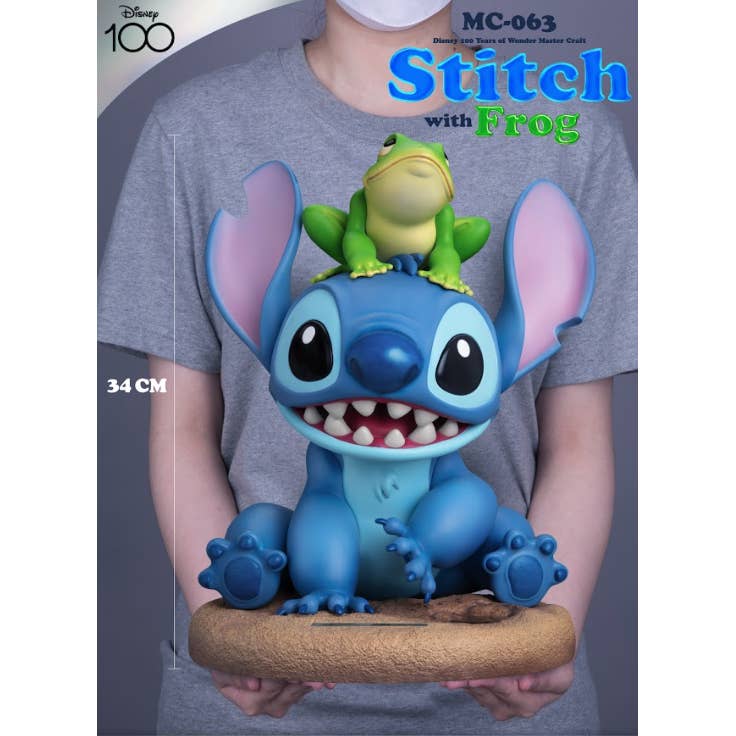 Disney 100 Years of Wonder Stitch w/ Frog Master Craft Table Top Statue