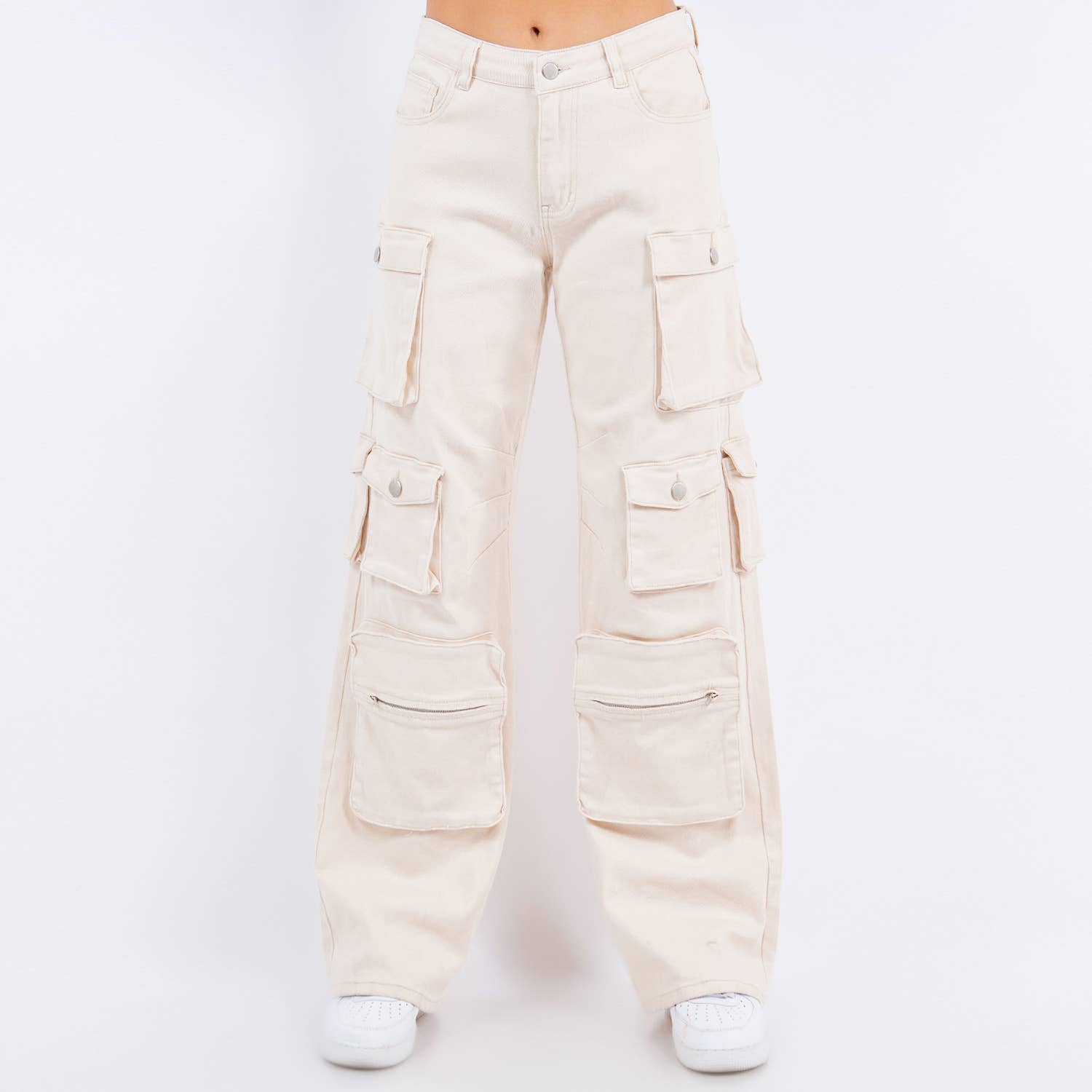 PLUS SIZE HIGH WAIST WIDE LEG POCKET PANTS-RJH30589P