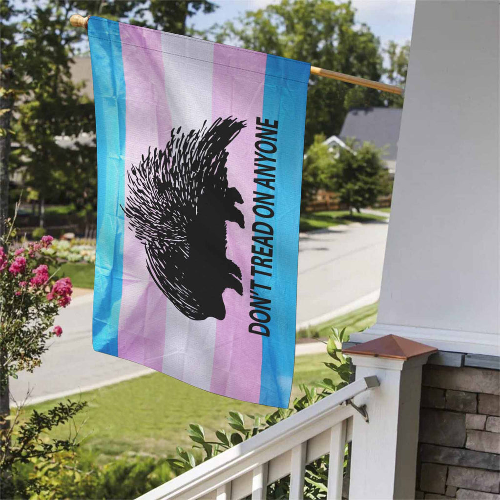 Don't Tread on Anyone Porcupine - Trans Two Sided Flag