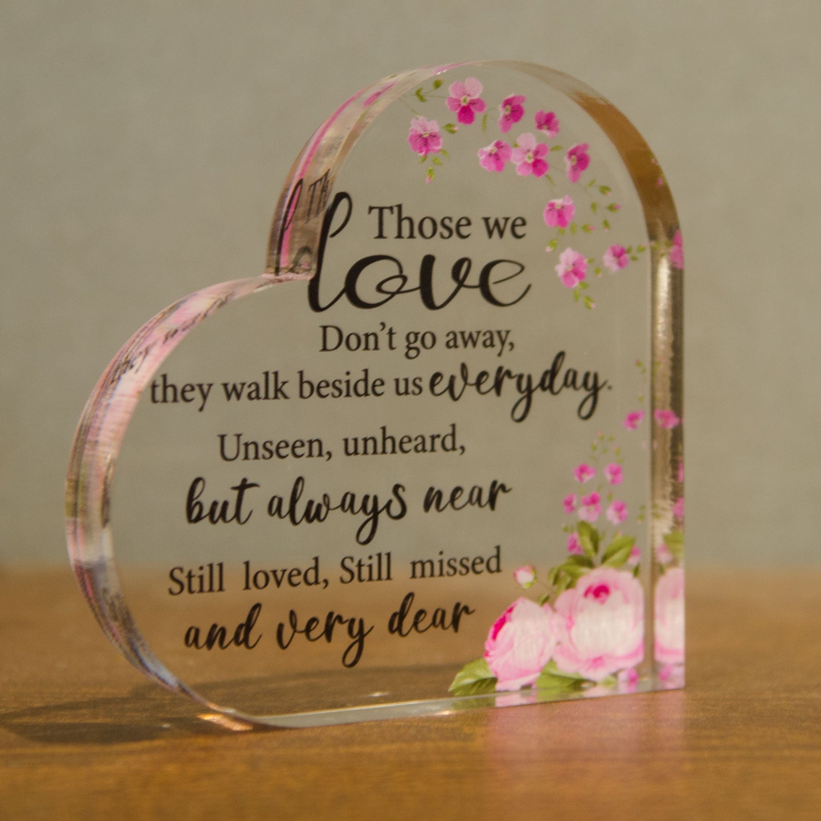 Memorial Heart With Gift Box - Acrylic Floral Design