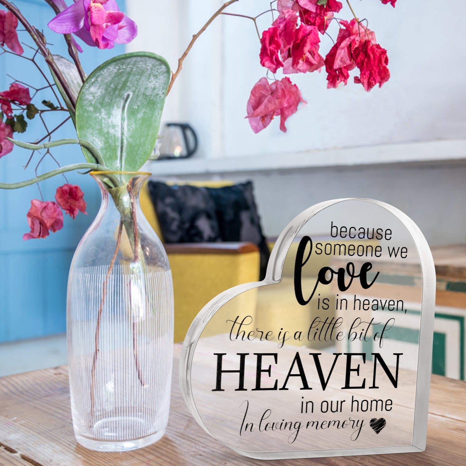 Memorial Heart With Gift Box - Acrylic Heaven In Our Home