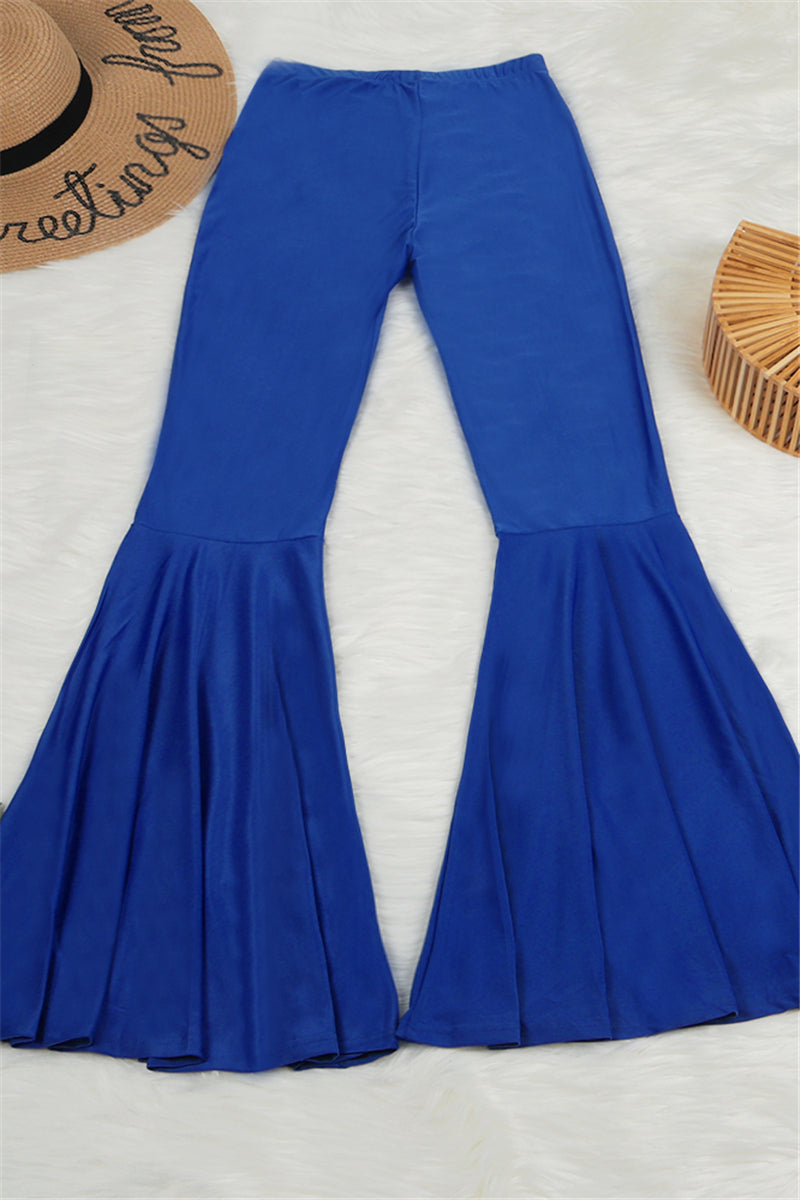 Solid color new stylish stretch slim flare pants