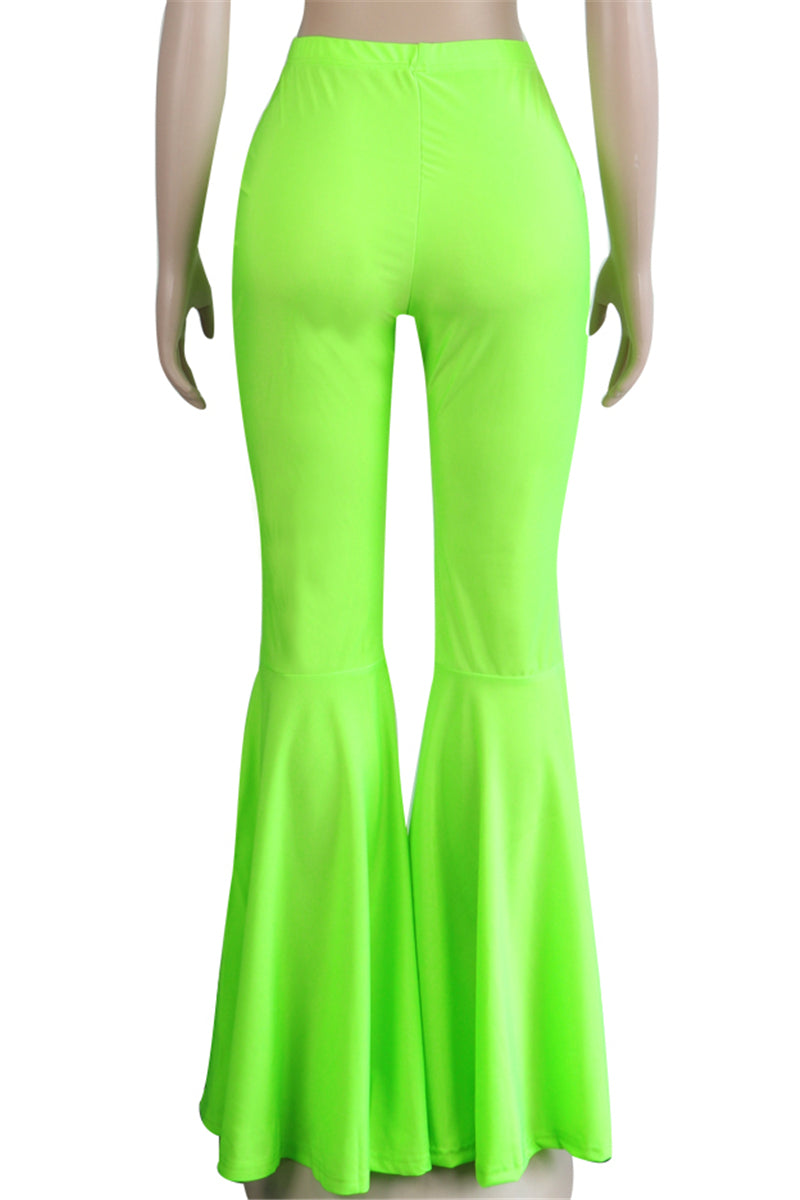 Solid color new stylish stretch slim flare pants