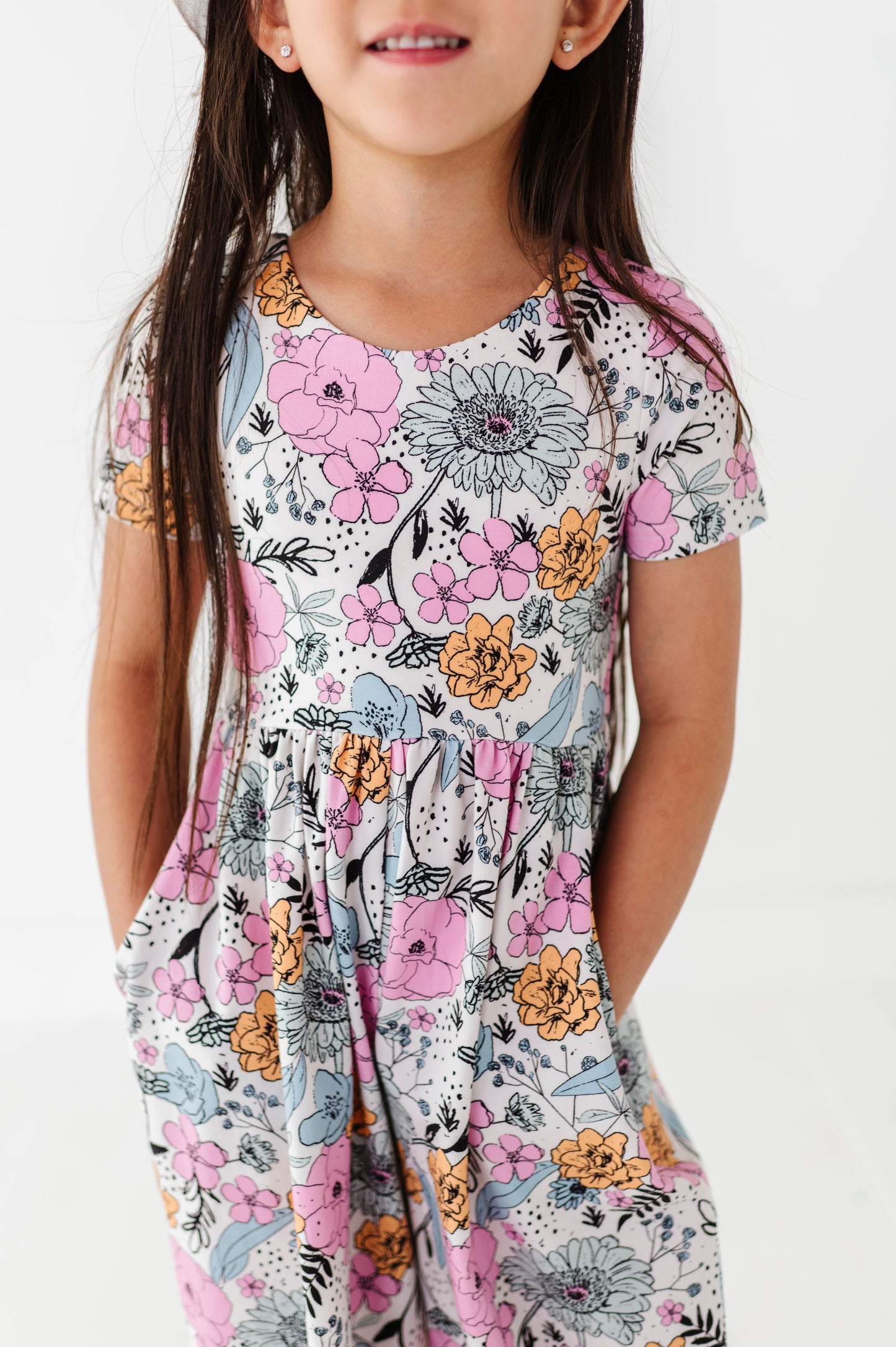 Vintage Sketchy Floral Romper