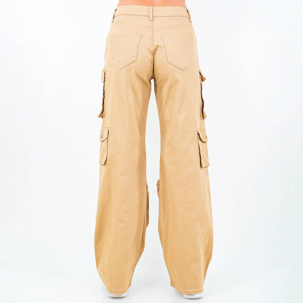 PLUS SIZE HIGH WAIST WIDE LEG POCKET PANTS-RJH30589P