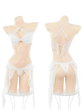 'Angeline' Angel Wings Ruffle Lingerie Set For Valentines Day
