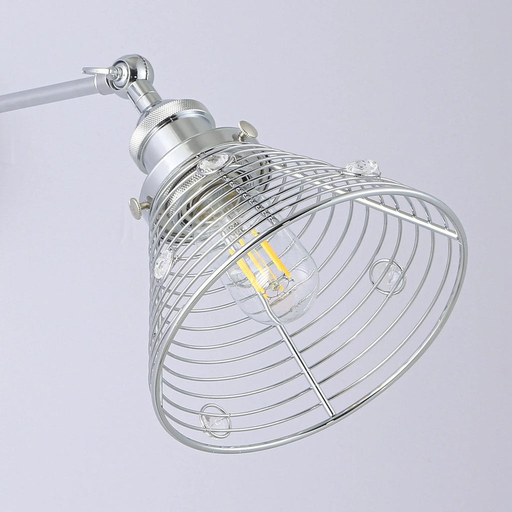 1-Light Modern Silver Wall Scone Light