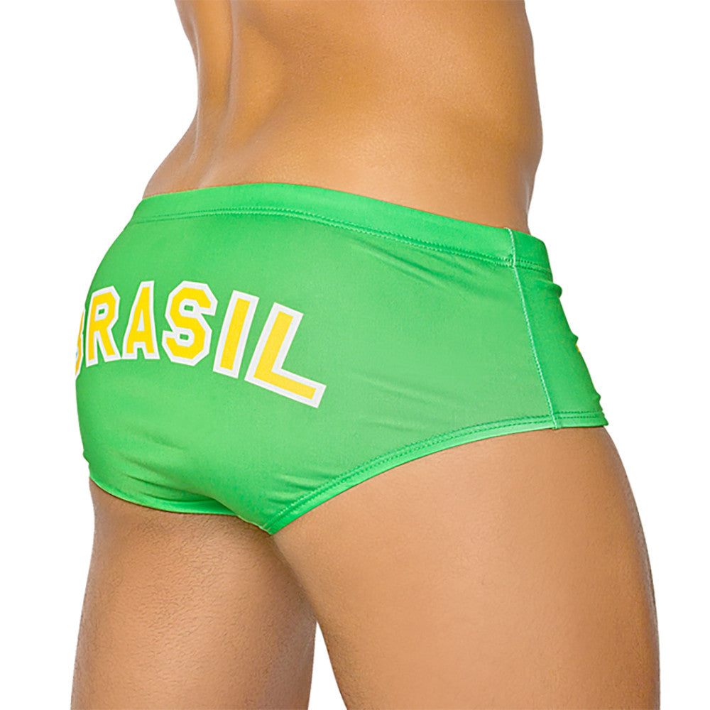 TEAM BRASIL FLAG SUNGA - Men's Designer Swimwear - Men's Brazilian Sunga
