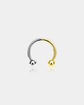 14K White and Yellow Gold Horseshoe Septum Ring