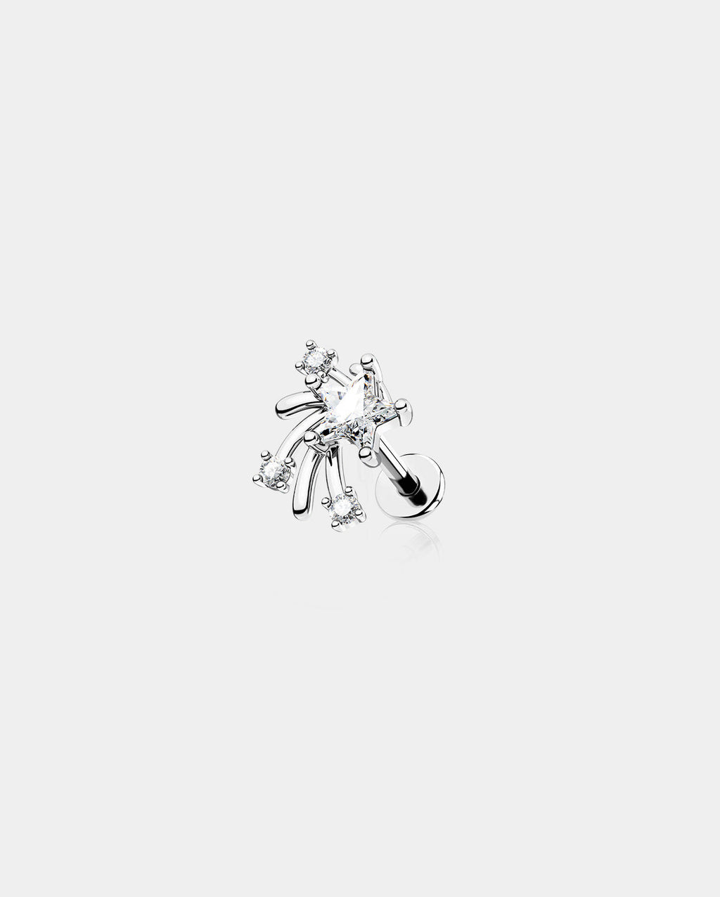 Star CZ Internally Threaded Helix Stud